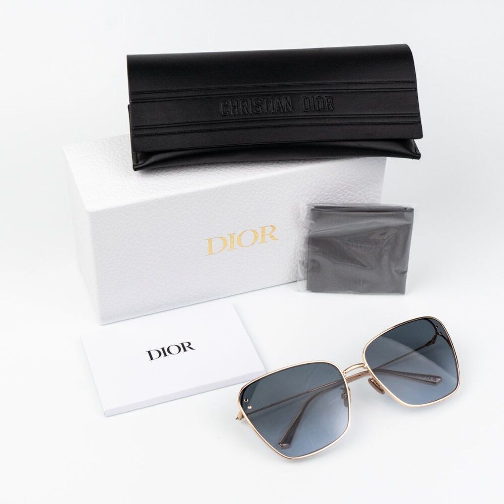 Dior Women Sunglasses Matte Rose Gold Gradient Blue Butterfly MISSDIOR B2U E0B2 - Picture 13 of 14